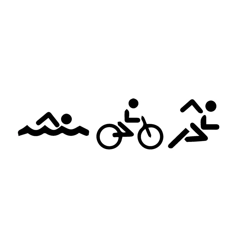 17.9*4.5 CM Interessante Triathlon Swim Bike Run Auto Stickers