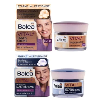 

Balea VITAL+Day Cream+Night Cream for Old Mature Skin Ages 55+ to 70+ Anti aging Anti wrinkle Enhance skin elasticity Firming