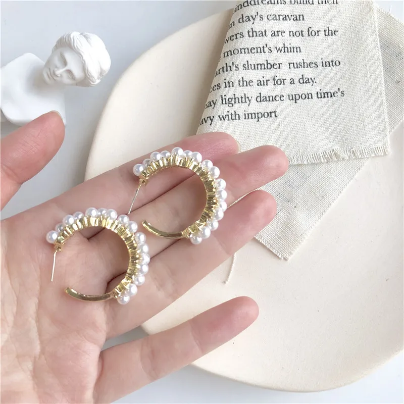 

Simple Vintage Pearl Stud Earrings For Women Fashion Geometric Earrings Wedding Party Gifts Bohemian Bijoux boucle d'oreille