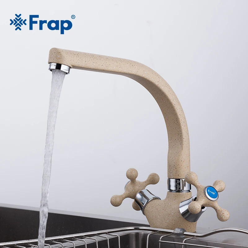 Günstig Frap Multicolor Spray Malerei Küche becken Wasserhahn Einzigen loch Moderne design zwei griff Kalt und warmwasser hahn F5408 7  8 10 21