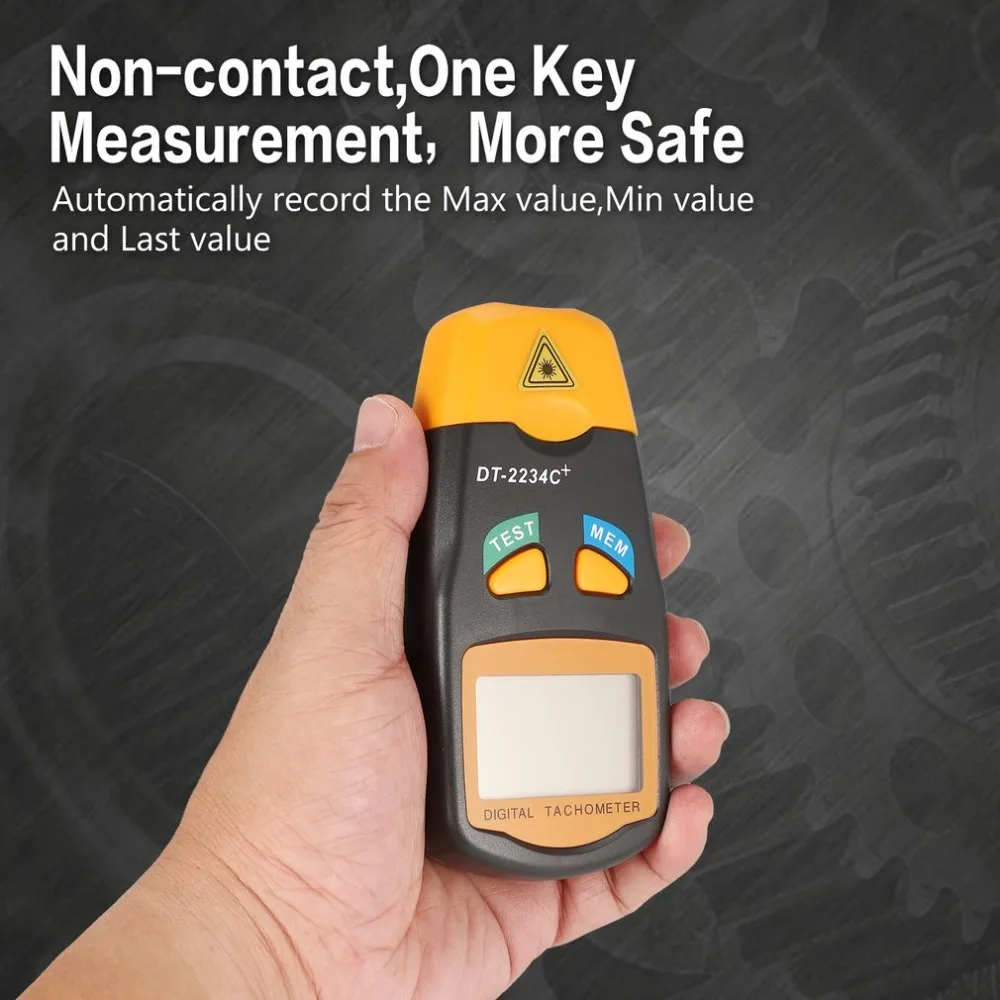 

DT2234C+ Handheld LCD Digital Mini Non-contact Laser Photo Tachometer RPM Speed Measurement Meter Speedometer 2.5~99999RPM