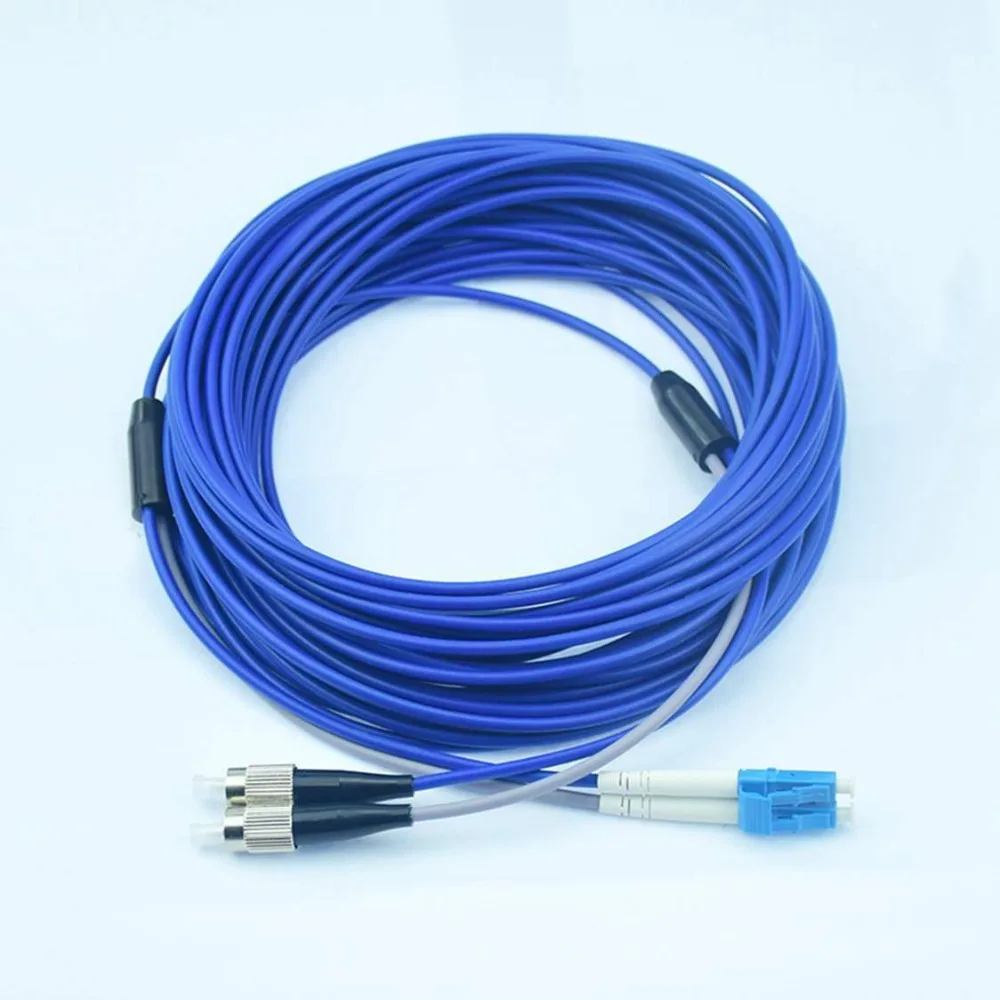 

200meters Armored Multimode Duplex Fiber Optic Cable(62.5/125)- LC to SC