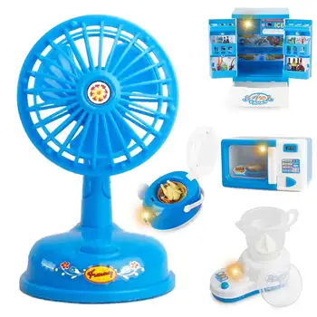 

Kids Children Role Play Toys Set Simulation Home Mini Appliances Kitchenware Refrigerator Table Lamp M09