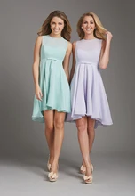 Envío gratis Formal corto dama de honor vestidos imperio desigual gasa barato mujer embarazada alta calidad vendedora caliente TB7
