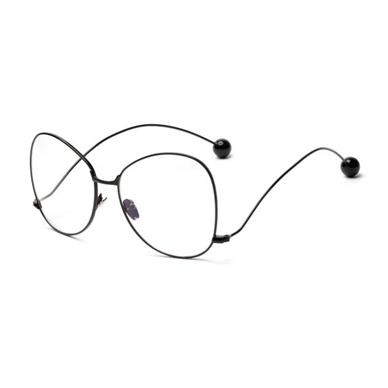 Новая оправа модные очки Женские металлические мужские очки металлическая оправа ретро большие круглые прозрачные очки высокой четкости - Цвет оправы: Черный