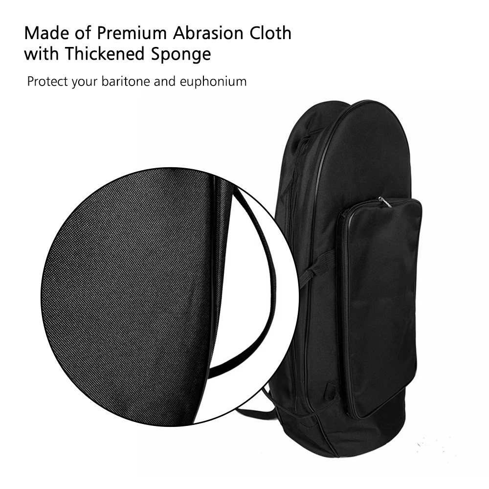 Euphonium Gig Bag Baritone Case with Straps Premium Abrasion Cloth Large Capacity Brass Instrument Accessories
