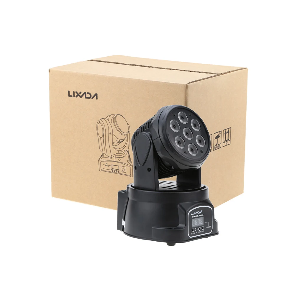 RGBW Диско светильник Lixada DMX 512 мини движущиеся головки светодиодный сценический