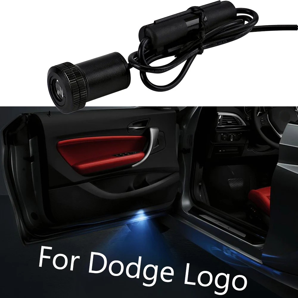 

2pcs For Dodge Logo Car Door Emblem Ghost Shadow Light LED Laser Projector For RAM Viper Nitro Charger Grand Caravan Graphics