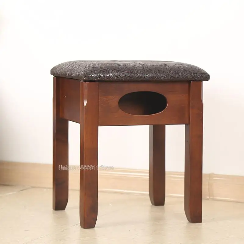 

15%Solid wood dressing stool modern minimalist makeup stool storage shoe stool European dressing table stool
