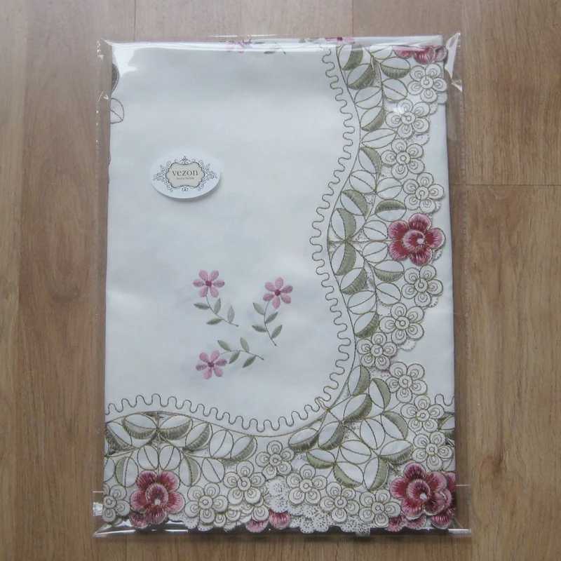 Скатерть с цветочной вышивкой из полиэстера|embroidered table cloth|table cloth coverembroidery tablecloth |