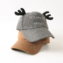 Милая детская шапка, зимняя бейсболка для детей 3-8 лет, осенне-зимняя детская шапка, Рождественская шапка-рога