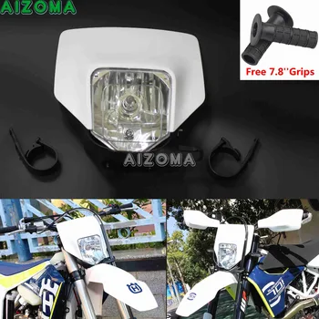 

White Halo Headlight Fairing Enduro Cross 35w Head Lamp Mask For Husqvarna Fe TX TE 125 150 250 300 350 450 501 701 Supermoto