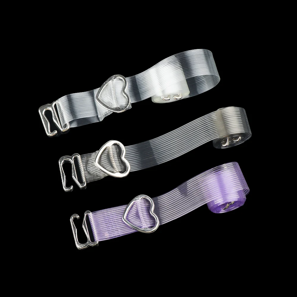 

1 Pairs High Elastic Transparent Bra Straps Heart Invisible Clear Transparent Adjustable Shoulder Straps accesorios sujetador