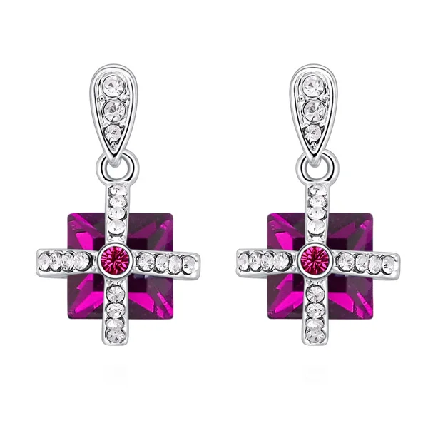 

Luxury Crystals from Swarovski Dangle Earrings For Women Geometric Shinning Drop Earrings Brincos Bijoux Female Jewelry