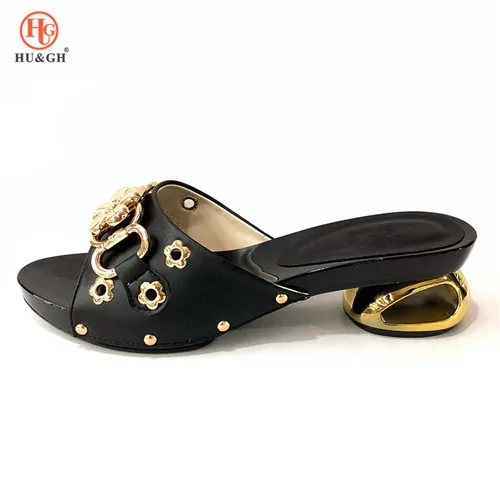 Итальянская обувь Королевского синего цвета на низком квадратном каблуке, лидер продаж, женские босоножки в африканском стиле, комплект для свадебной вечеринки, итальянская обувь - Цвет: Черный