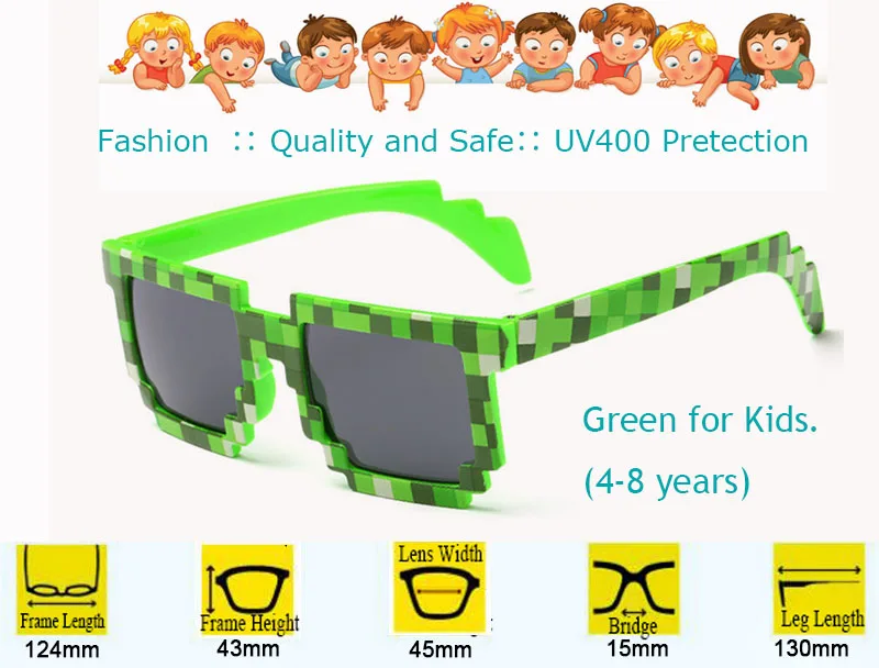 Green-Kids IVSTA Dear с ним Квадратные Солнцезащитные очки мужские вечерние очки мужские хипстерские стимпанк мозаичные негабаритные уникальные модные необычные очки 1005 - Цвет линз: Green-Kids