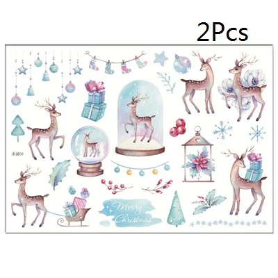 2 шт рождественские наклейки Дизайн Kawaii Санта Клаус/Лось/Снеговик/Рождественская елка/венок для детского наброска DIY канцелярские принадлежности для альбома - Цвет: C