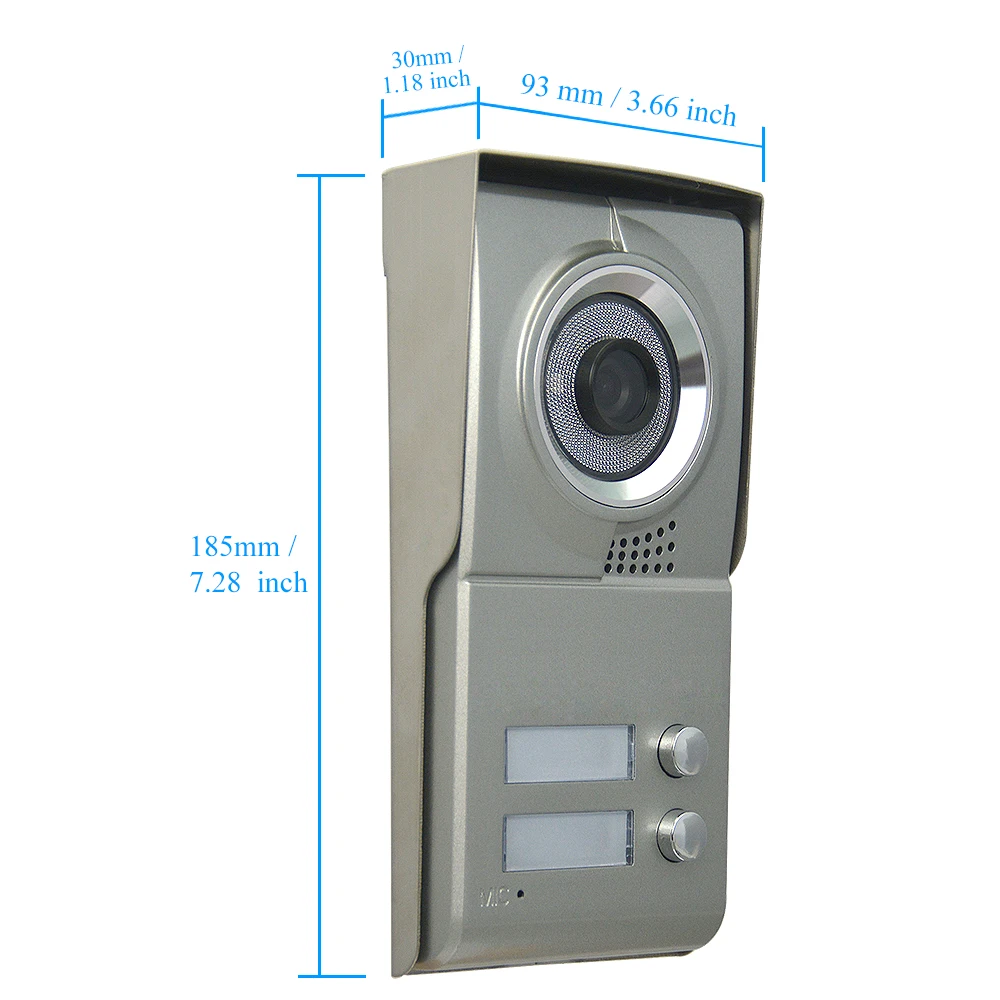 2 единицы Квартира видео дверной телефон система 7 "монитор видеодомофон алюминиевый сплав камера для 2-домохозяйства видео дверной звонок