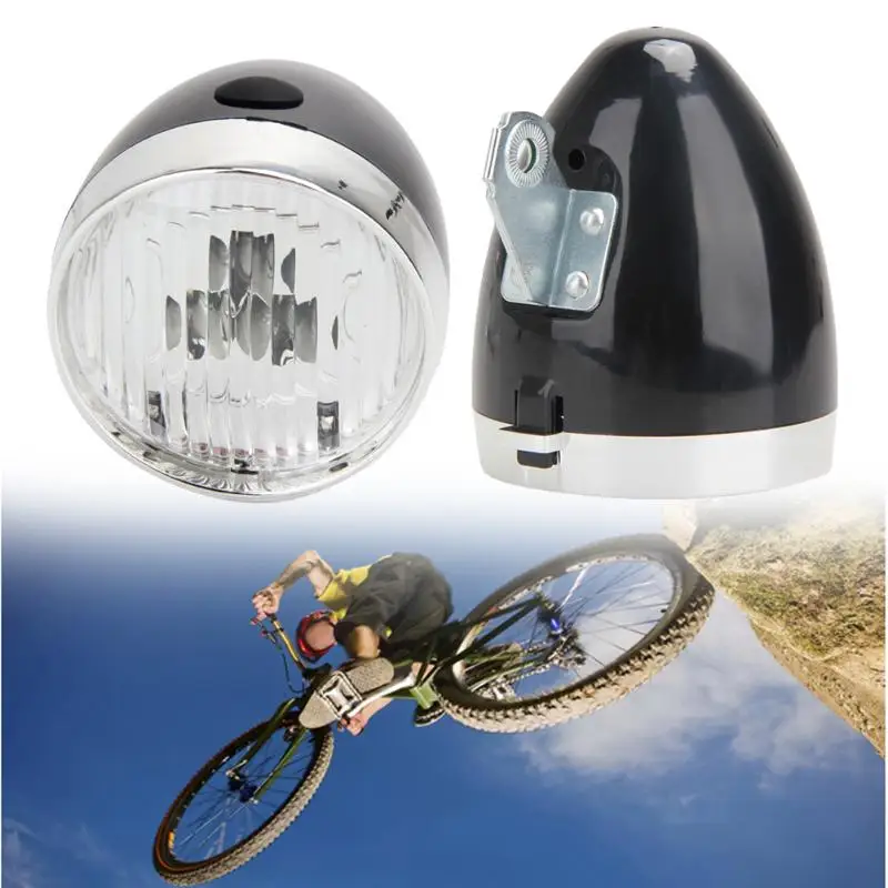 

3 LED Waterproof Retro Bike Front Light Bicycle MTB Road Vintage Flashlight Lamp With Bracket bicicleta Head Light