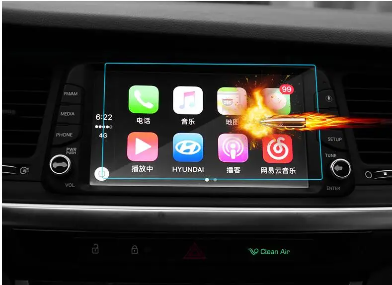 Автомобильный Стайлинг GPS навигационный экран Стальная Защитная пленка для Hyundai
