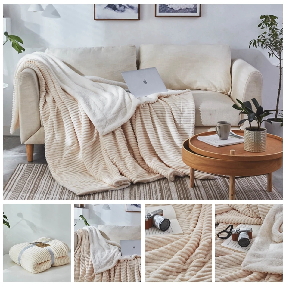 Plush Sherpa Throw Blanket Ultra Soft Super Luxurious Warm Weighted Blanket Luxury Faux Fur Brown Blanket