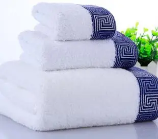 Хлопковые мягкие полотенца 70x140 см, 35x76 см банное полотенце для лица 33*33 см набор полотенец Горячие аксессуары для ванной комнаты - Цвет: Белый