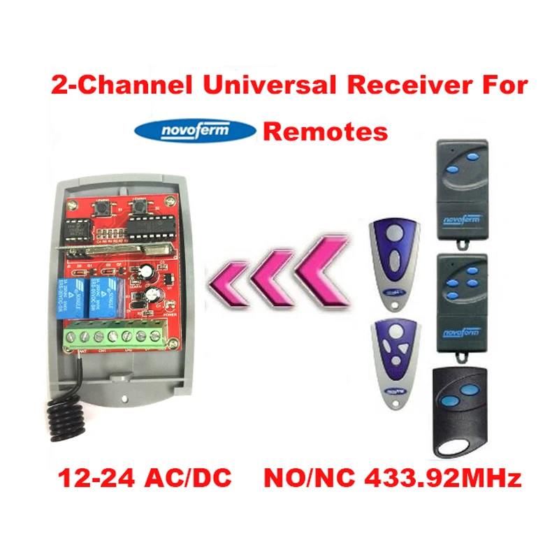 

For Novoferm remote control 2 Channel 433.92 MHz 12-24V DC receiver good