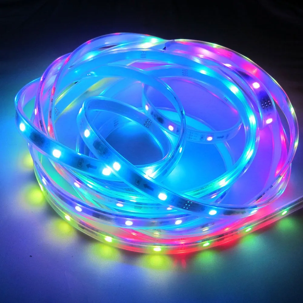 Светодиодная лента водонепроницаемая 50 см/1 м/5 м 5050 RGB 30/60/144 светодиодов/м 5 В 12 ws2811