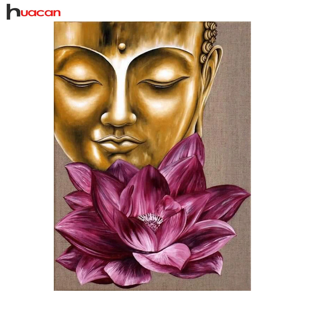 

HUACAN Buddha Diamond Mosaic Sale Home Decor Diamond Emboridery Full Kit Religious Picture Handmade Rhinestones Diamond Painting