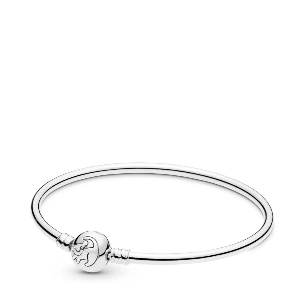 

2019 New Style Luxury Sterling Silver The Lion King Bangle 925 Sterling Silver Charm Bracelet For Women DIY Jewelry