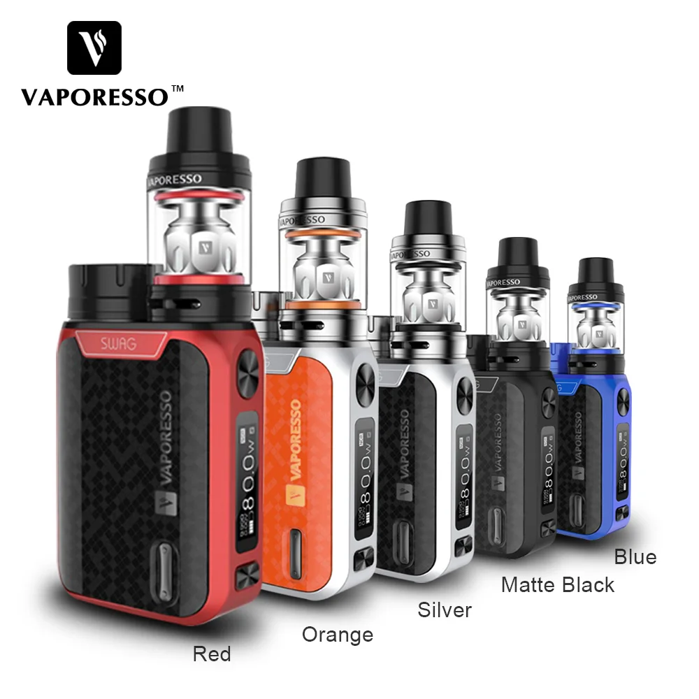 Оригинальный Vaporesso SWAG Комплект 80 Вт SWAG коробка мод с NRG SE Танк 3,5 мл танк без 18650 батареи электронные сигареты комплект для электронной