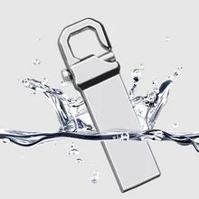 Флеш-накопитель 128 ГБ, USB флеш-накопитель 128 ГБ, 64 ГБ, 32 ГБ, 16 ГБ, 8 ГБ, водонепроницаемая металлическая флешка, высокоскоростная флеш-накопитель USB 3,0 с кольцом для ключей