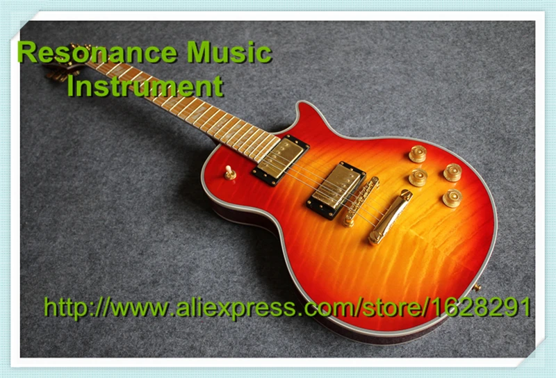 

Custom Shop Cherry Sunburst Suneye LP Superme Electric Guitars China With Flame Maple Fretboard