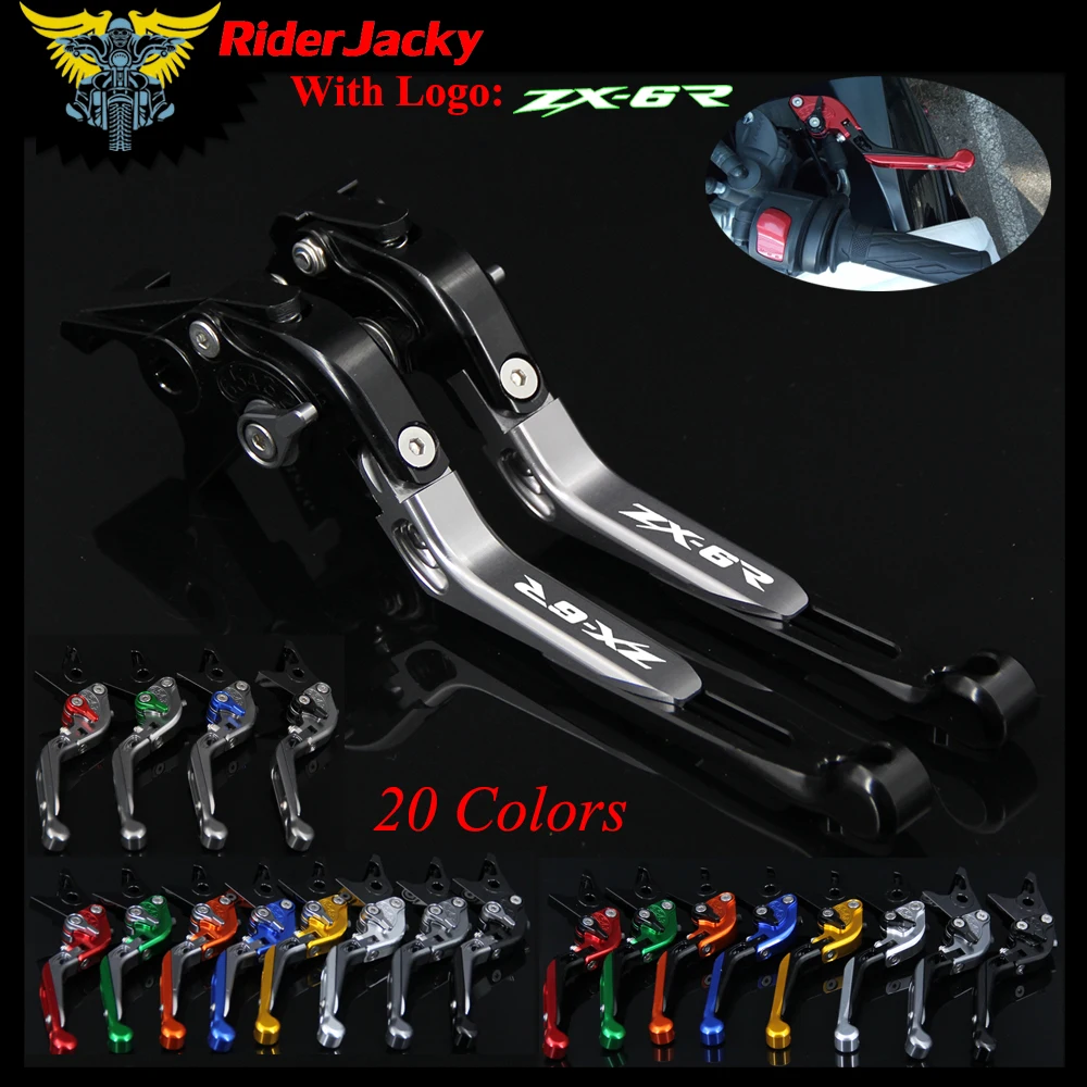 

RiderJacky LOGO "ZX-6R" Motorcycle CNC Brake Clutch Levers For Kawasaki ZX-6R ZX 6R ZX6R/636 2007-2018 2014 2015 2016 2017