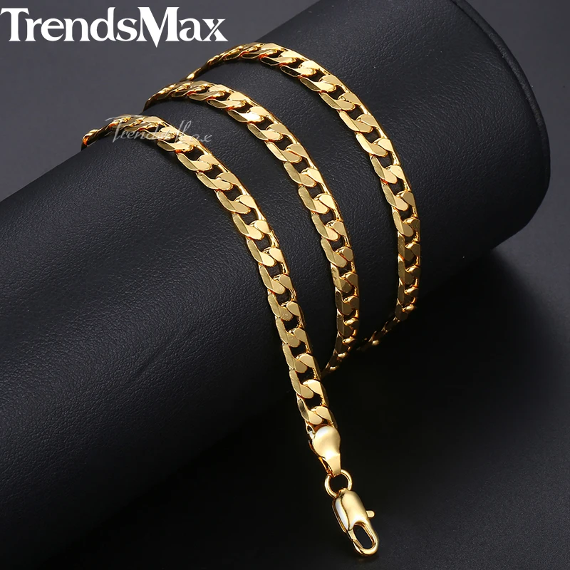 Цепочка Trendsmax GNM89 для мужчин и женщин ожерелье из кубинской цепи с золотым