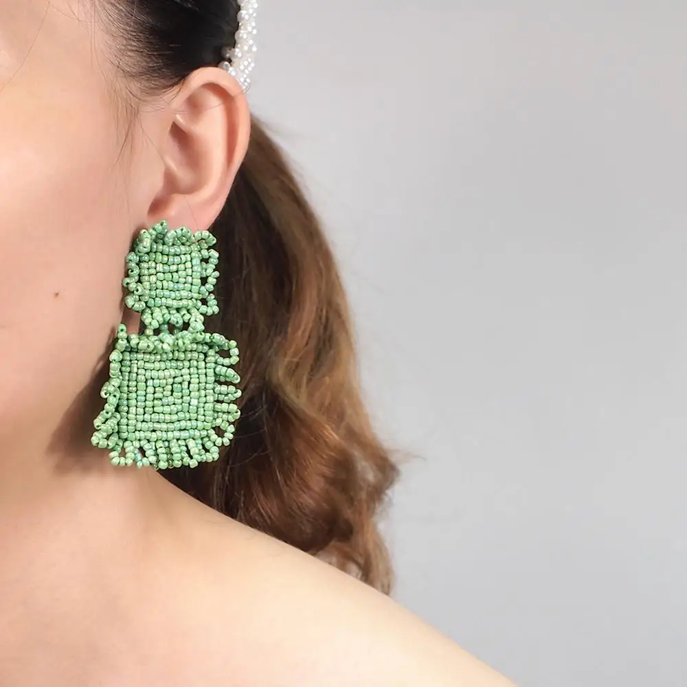 Женские Висячие серьги MANILAI Boho ручной работы с большими бусинами свадебные
