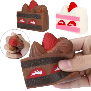 

Strawberry Cake Scented compress Slow Rising Kids Toy Stress Relief Toys Charm