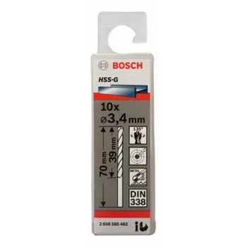 

BOSCH 2608585482 for metal Drill HSS-G DIN338 3,4x39x70 10uds
