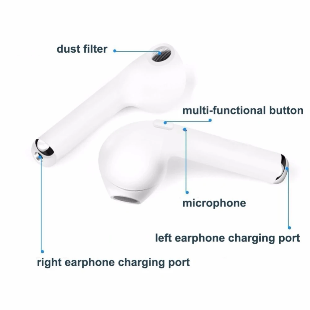 I7S TWS два раза наушники Bluetooth V4.2 гарнитура с прозрачной зарядной коробкой беспроводные стерео наушники для IPhone samsung huawei