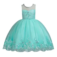 Infant Baby Girl Embroidered Sleeveless Flower Girl Dress Princess Pageant Wedding Party Tutu Lace Flower Girl Dress 15 year