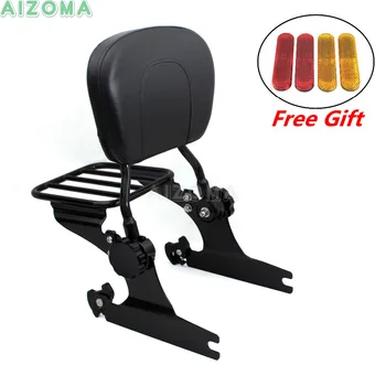

Motorcycle Detachable Backrest Sissy Bar w/ Luggage Rack For Harley Softail Fat Boy Deluex FLSTN FLSTC Breakout FXBR FXST