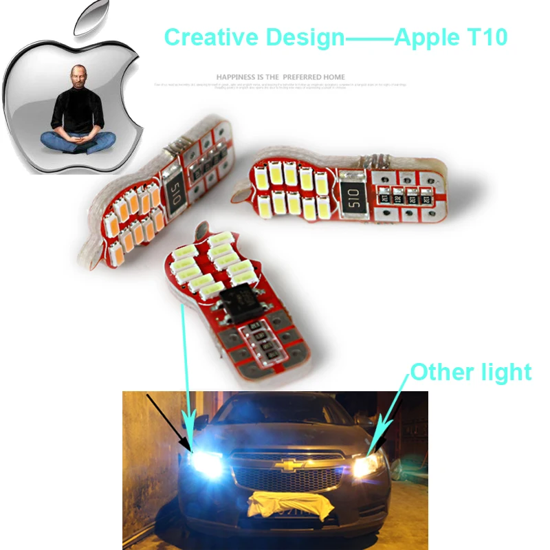 10pcs CANBUS T10 LED Light Bulb 20 SMD White Pink Ice Blue Lights ERRO FREE 194 168 W5W T10 3014 Car Led Bulbs Lamp (1)