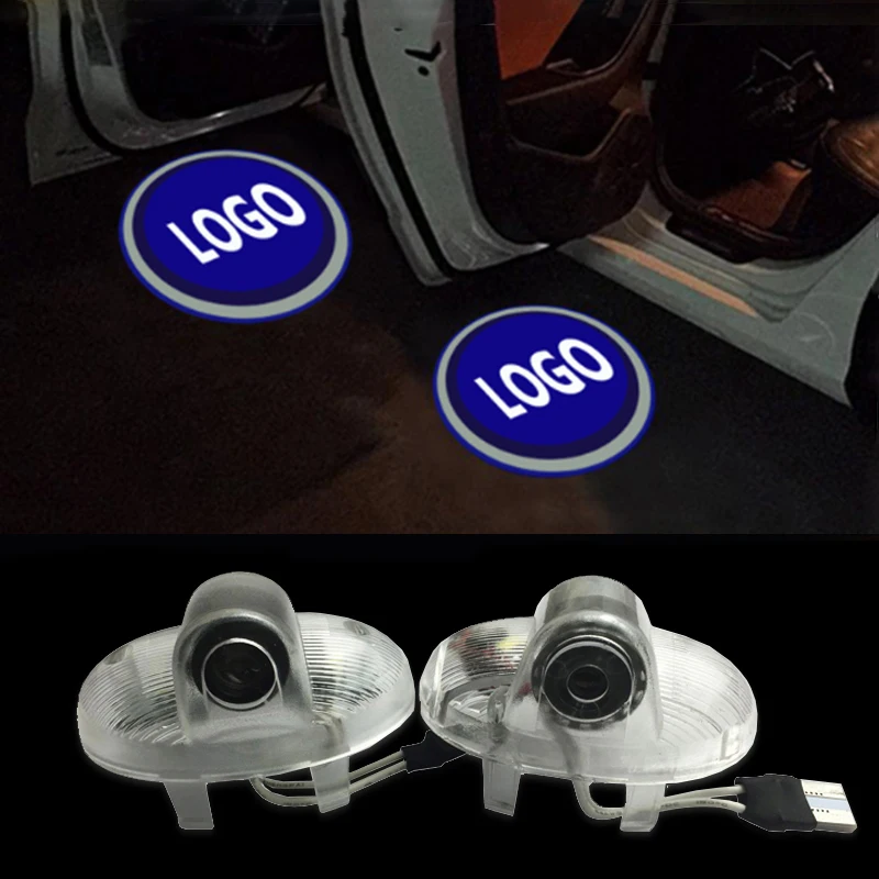 2pcs LED Car Door Step Lights Car Styling 3D Ghost Shadow