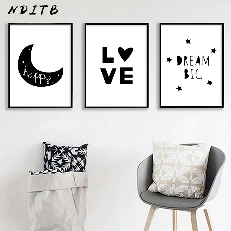 black and white nursery wall decor