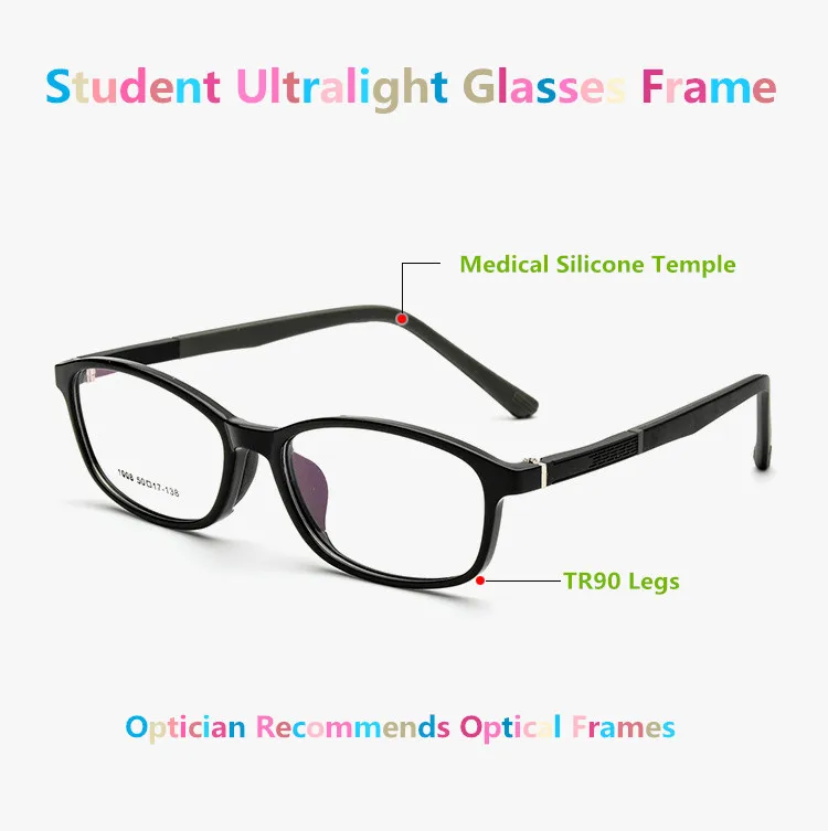 В переменного тока, 50-17-138 TR90 квадратные очки при близорукости студентов модные корригирующие очки рамки для детей с изображением персонажей мультфильма, унисекс, для детей
