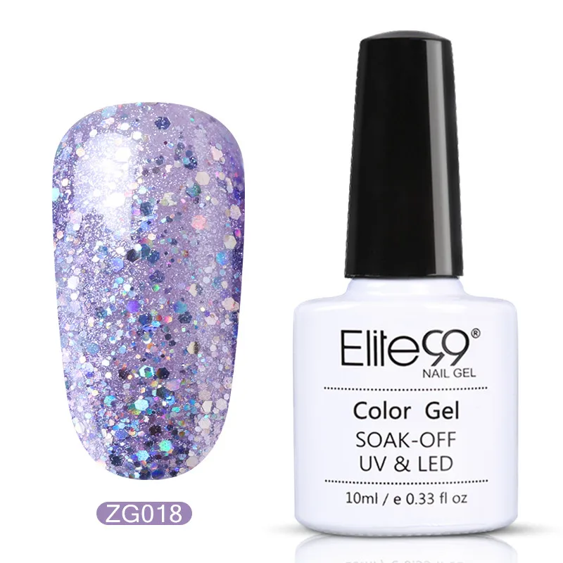Гель лак для ногтей Elite99 блестящий УФ гель дизайна 10 мл|elite99 glitter|gel nail polish blingnail bling |