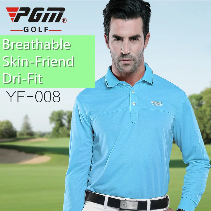 PGM Mens Autumn & Winter Long Sleeve, Mens Golf Apparel Workout Shirt