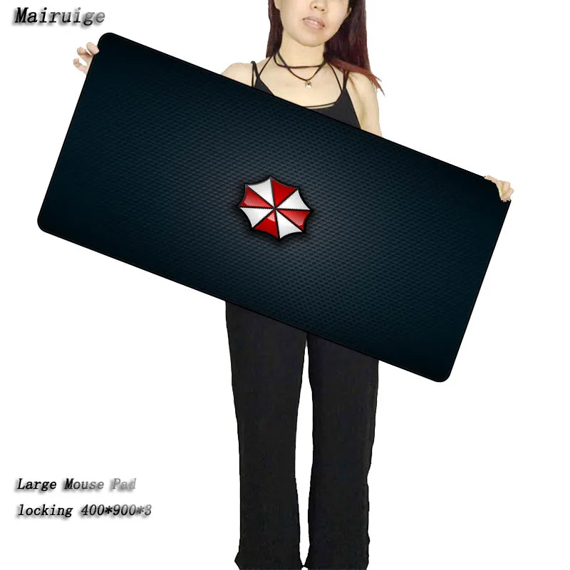 

Mairuige Umbrella Logo Large Gaming Mouse Pad Lockedge Mouse Mat Keyboard Pad Desk Table Mat For Computer Laptop Gamer Mousepad