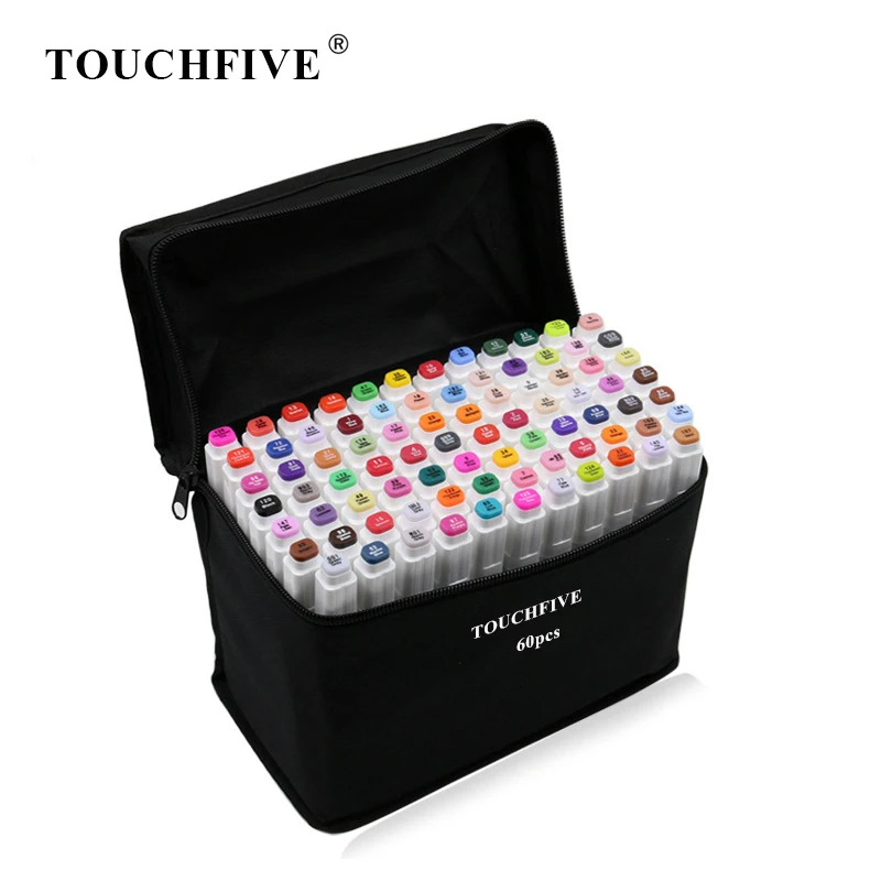 

TOUCHFIVE 60 Colors Art Markers Pen Set Sketch Alcohol Based Markers Dual Head For Drawing Art Supplies Markers