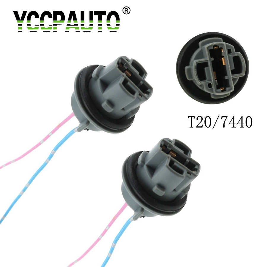YCCPAUTO 2 шт. T20 7440 7443 патрон патрона лампы W21/5 Вт W21W светодиодный светильник базовый